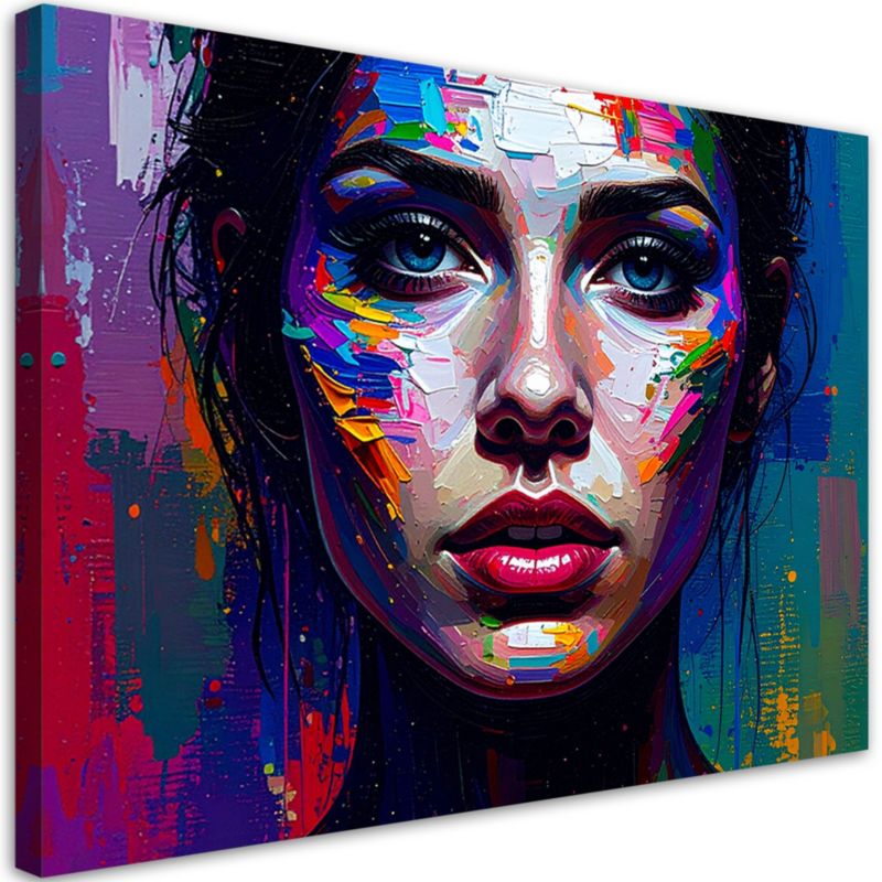 Obraz nowoczesny do salonu sypialni Feeby Portret Twarz Kobiety Abstrakcja 90x60cm 1szt