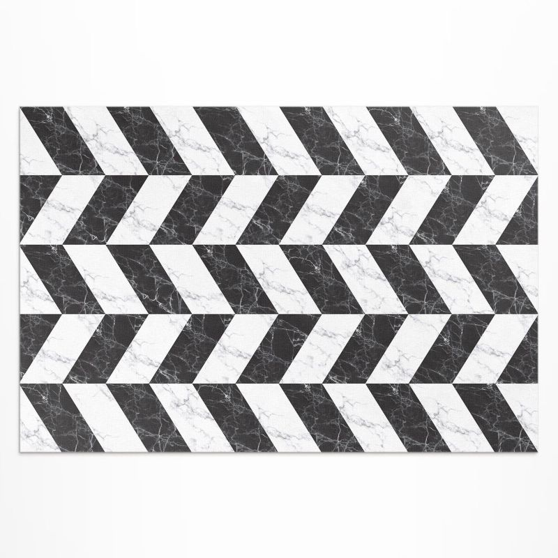 Balkonowy Dywan Winylowy UV Wallfluent 100x150 cm Monochromatyczna kamienna jodełka marmur 1 szt.