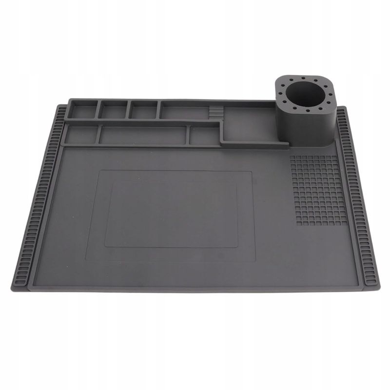 Mata Silikonowa Antystatyczna ESD 40x30 cm - Odporna na 500C, 120 Komór, Uchwyt na Narzędzia, 1 szt.