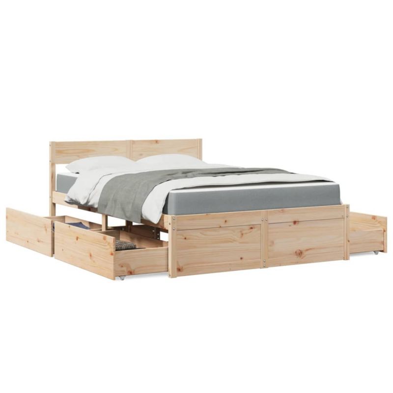 Łóżko tapicerowane WaszeMeble 140x190 cm brązowe WM-3281910 1 szt.