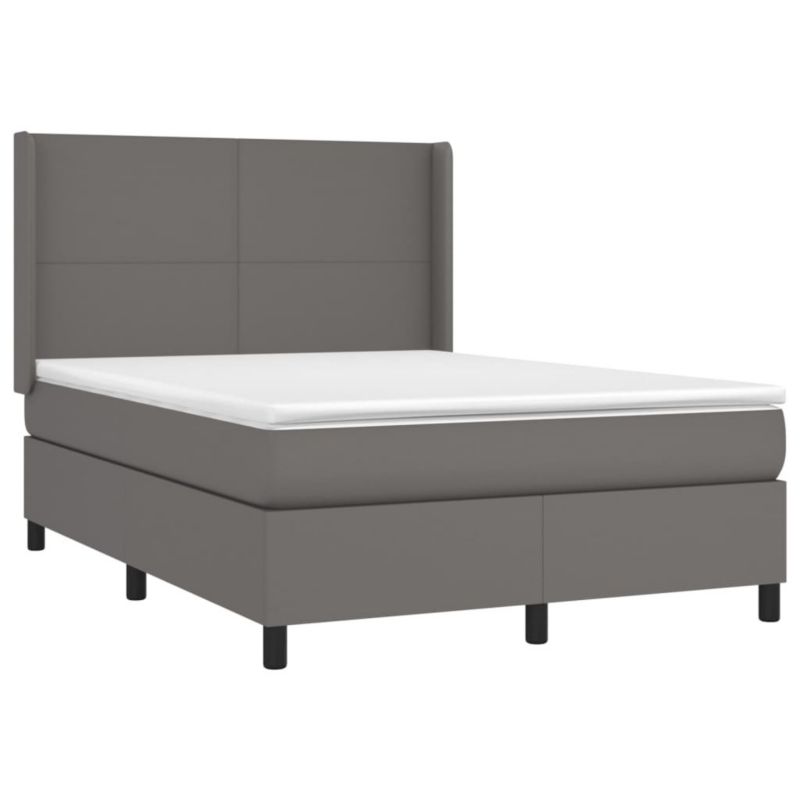 Łóżko kontynentalne WaszeMeble 140x190 cm szare WM-3132379 1 szt.