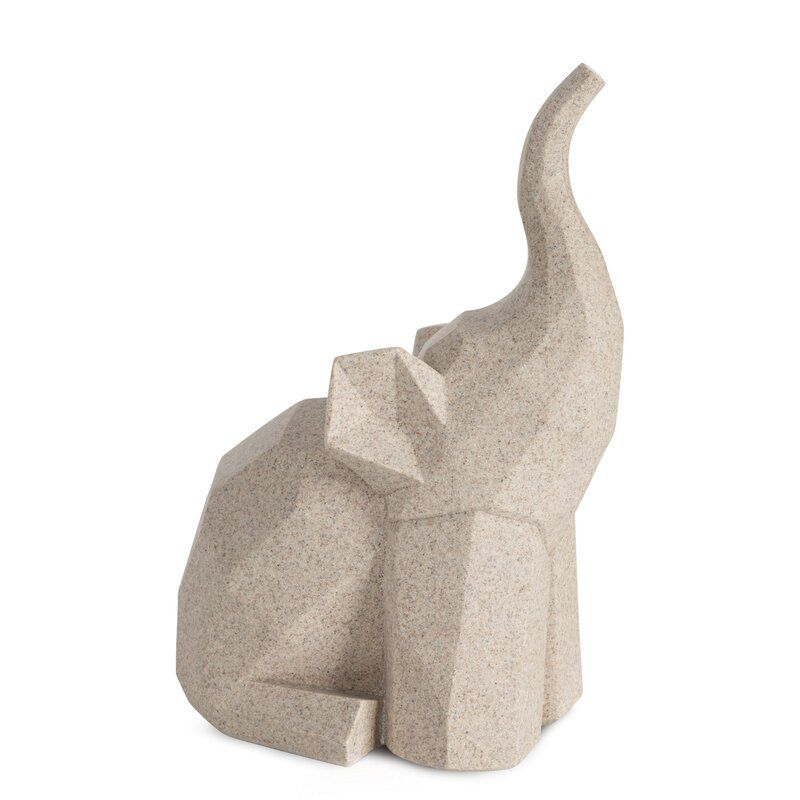 Figurka dekoracyjna Logan 01 Słoń Eurofirany 18 x 14 x 27 cm beżowa 1 szt.