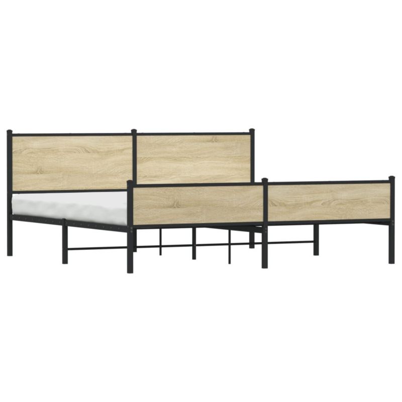 Łóżko metalowe WaszeMeble 200x200 cm dąb sonoma WM-3301404 1 szt.