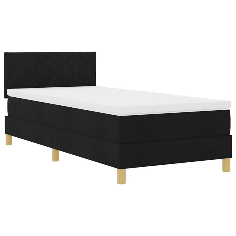 Łóżko z materacem WaszeMeble 90x190 cm Czarny tkanina z LED WM-3342480 1 szt.