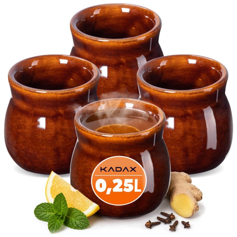 Kubki KADAX Do Grzańca Grzanego Wina 250ml Zestaw Brązowy 4szt.