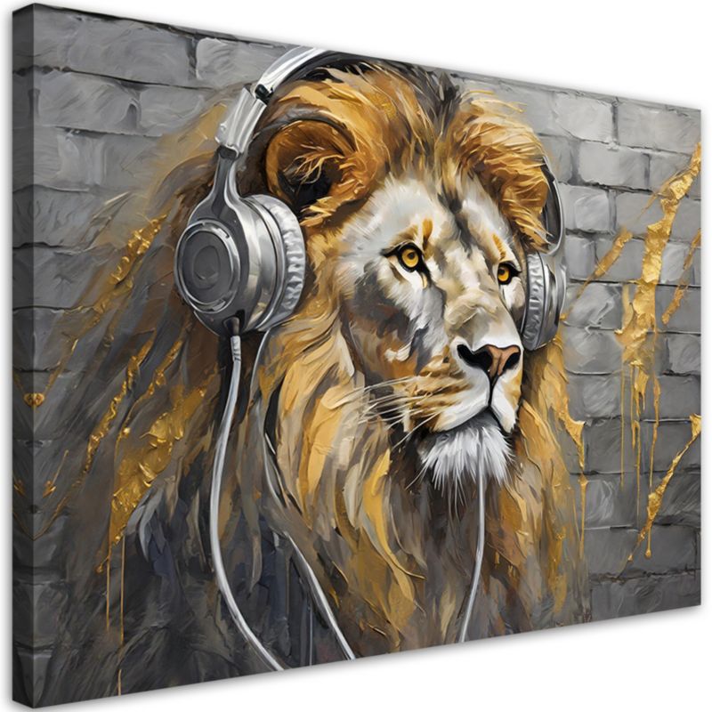 Obraz do salonu Feeby Lew Muzyka Zwierzęta 120x80 cm 1szt