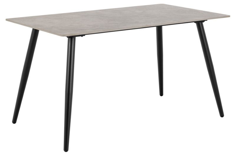 Stół do jadalni Wicklow ACTONA blat ceramiczny szary nowoczesny czarne nogi 140x80 cm 1 szt.