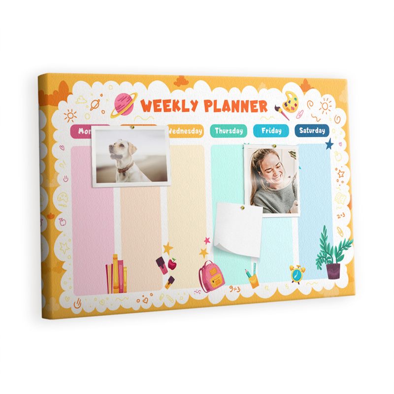 Tablica Korkowa Z Pinezkami Tulup 60x40 cm Szkolna rozpiska lekcyjna Organizer ścienny Pinezki metaliczne 1 kpl
