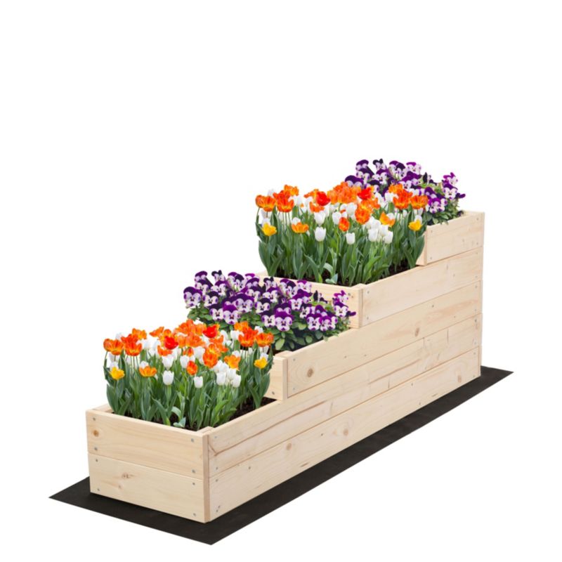 Donica na warzywa MODO24 45x30x120 cm naturalne drewno wysoka 1 szt.