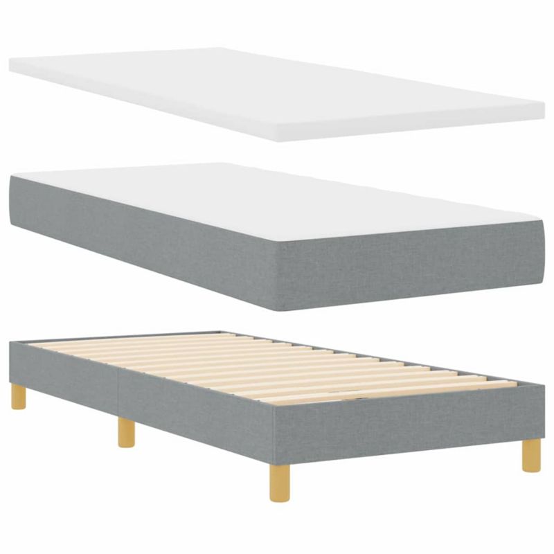 Łóżko z materacem WaszeMeble 80x200 cm Jasnoszary tkanina WM-3341195 1 szt.