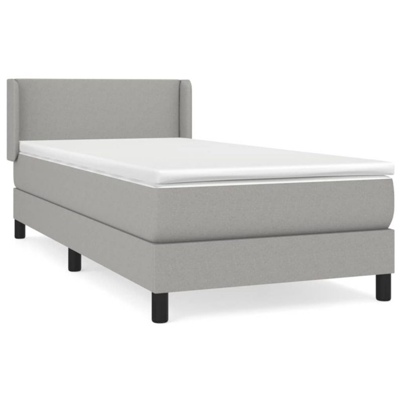 Łóżko kontynentalne WaszeMeble 90x190 cm jasnoszare WM-3129513 1 szt.