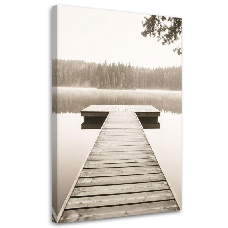 Obraz do salonu sypialni biura Feeby Pomost jezioro pejzaż natura 60x90cm 1szt