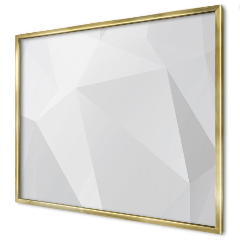 Tablica magnetyczna dekoracyjna Wallfluent 80x60 Biała geometria w złotej ramie 1szt