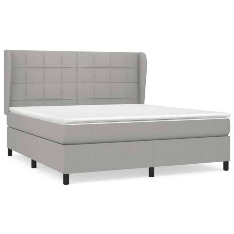 Łóżko kontynentalne WaszeMeble 160x200 cm jasnoszare WM-3127973 1 szt.