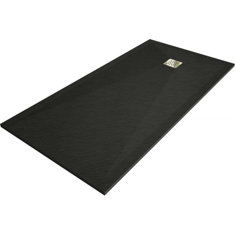 Brodzik prostokątny Mexen Stone+ czarny 180 x 100 cm 44701018-G 1 szt.