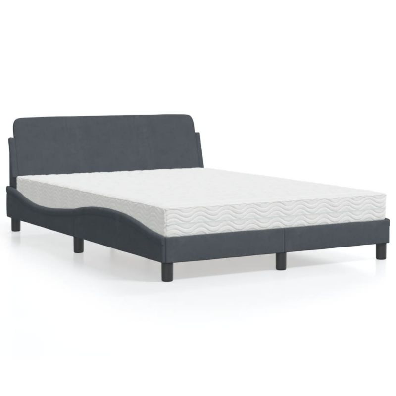 Łóżko tapicerowane WaszeMeble 140x190 cm ciemnoszare WM-3208392 1 szt.