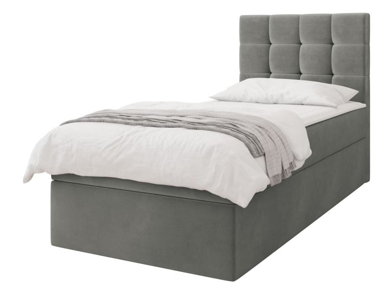 Łóżko kontynentalne MIRJAN 24 Luanda Single 100x200 plusz stalowy szary 1 szt.