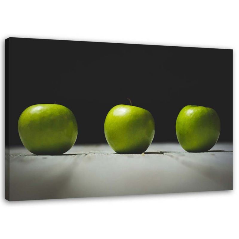 Obraz Feeby Trzy zielone jabłka 100x70cm 1szt