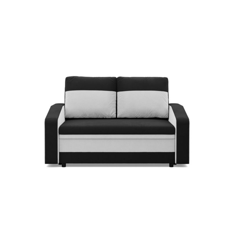Sofa TYLETEGOTU rozkładana AURELO mikrofaza czarny biały 1 szt