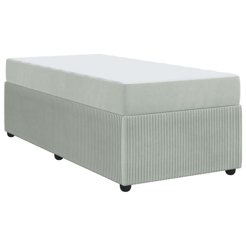 Łóżko z materacem WaszeMeble 90x200 cm Jasnoszary tkanina WM-3398347 1 szt.
