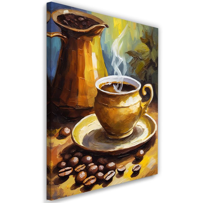 Obraz do kuchni jadalni Feeby Kawa Herbata Napoje Vintage 80x120cm 1szt