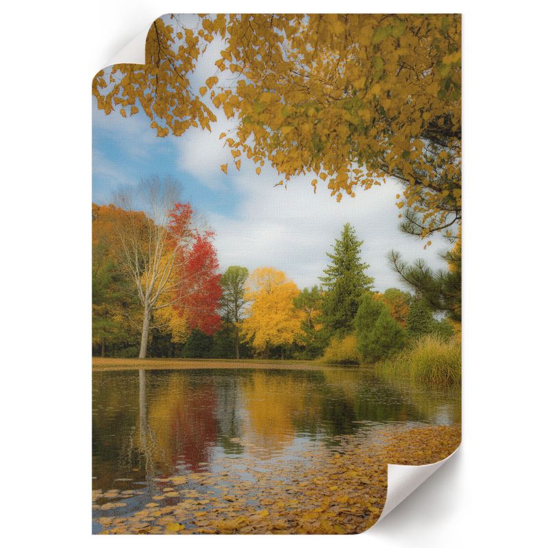Plakat Do Łazienki ArtPrintCave 29,7x42 cm Jesienne jezioro TrueArt 1 szt.