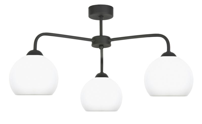 Lampa sufitowa EDYLIT 3xE27 czarna białe klosze kule loft industrialna CHORUS BIANCO 13-772 1 szt.