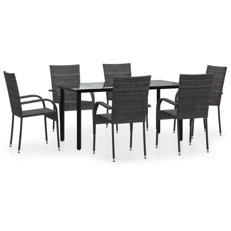 Zestaw mebli ogrodowych jadalniany WaszeMeble 6-osobowy polirattan szary WM-3156665 1 kpl