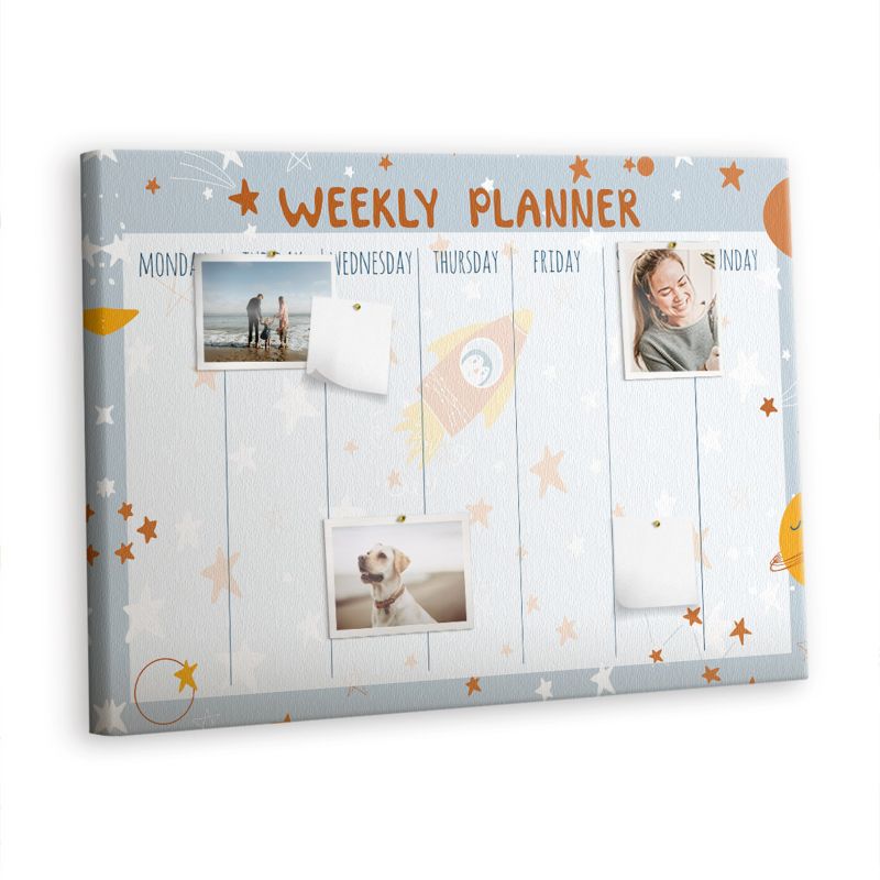 Organizer Ścienny Tablica Korkowa Na Płótnie Tulup 100x70 cm Organizer zadań na tydzień Pinezki kolorowe 1 kpl