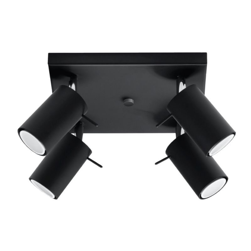 Lampa sufitowa Pure Lume TORQUE czarna-chromowana 4xGU10x40W IP20 wym:15x25x25cm - 1 szt.