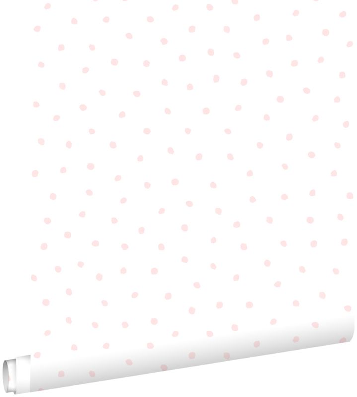 Tapeta ESTAhome kropki jasnego różuIbiałym 53 cm x 10.05 m - 1 rol.