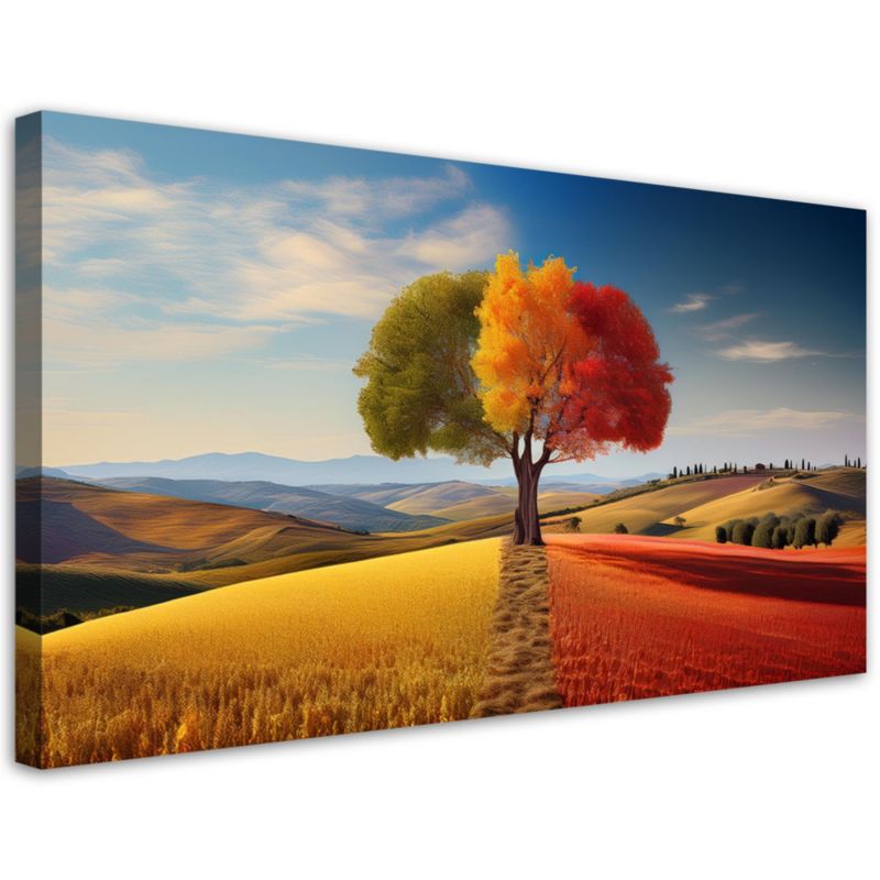 Obraz na płótnie Feeby Kolorowe Drzewo Natura Abstrakcja 120x60cm 1szt