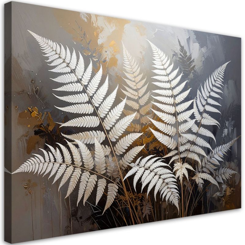 Obraz do salonu sypialni kuchni biura Feeby Liście paproci natura 45x30cm 1szt