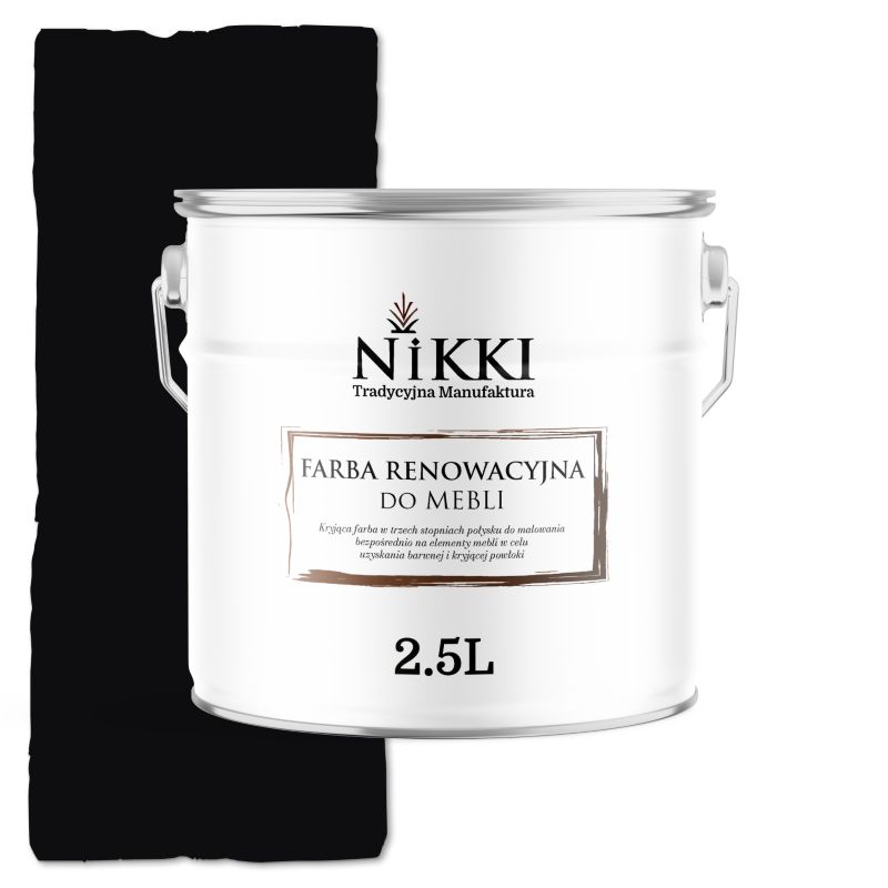 Farba do Mebli Kuchennych Renowacyjna NIKKI Czarny RAL9005 Mat 2.5L