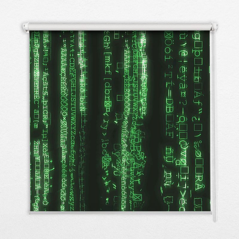 Roleta Okienna Tulup 100x100 cm Zielone Szyfry Montaż do ściany/sufitu 1 szt.