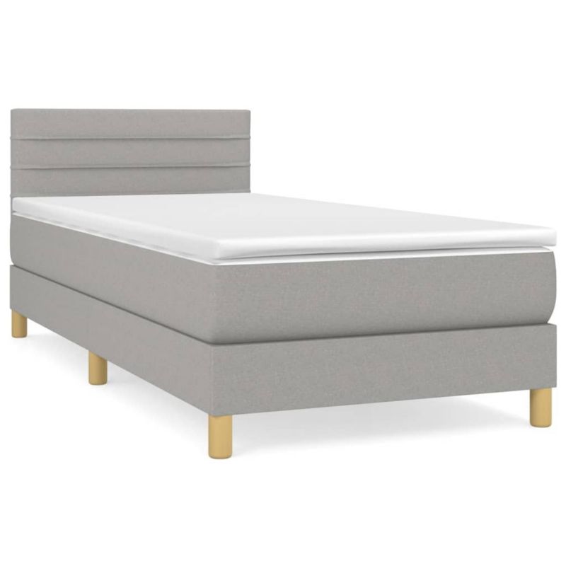 Łóżko kontynentalne WaszeMeble 80x200 cm jasnoszare WM-3140649 1 szt.