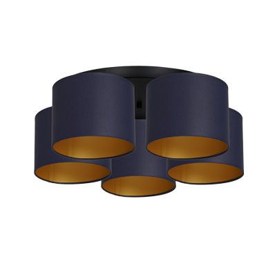 Lampa sufitowa wisząca Luminex Arden czarny mat-granatowy-złota wym: 18 x 58 x 58 cm 5xE27 x 15W 1 szt.