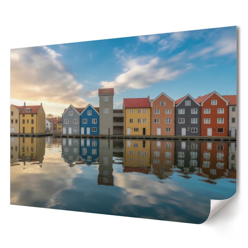 Plakat canvas Wallfluent Format A3 Kolorowe domy Artysta Kalio 1 szt.