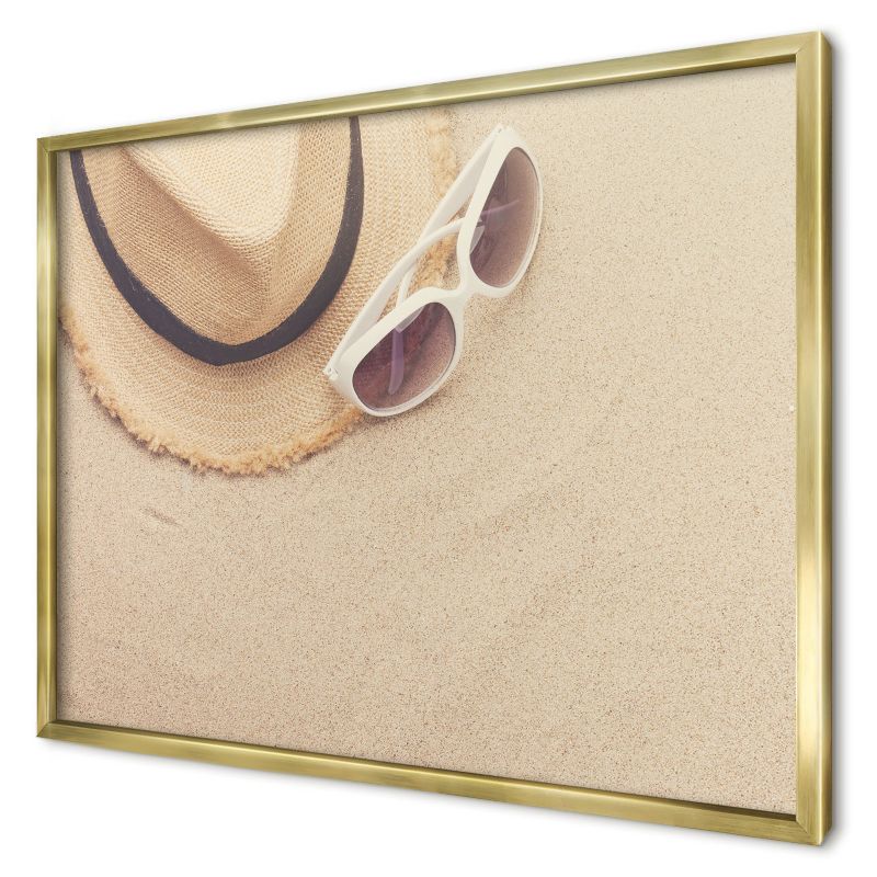 Tablica magnetyczna ozdobna Wallfluent 70x50 Letnia plaża w złotej ramie 1szt