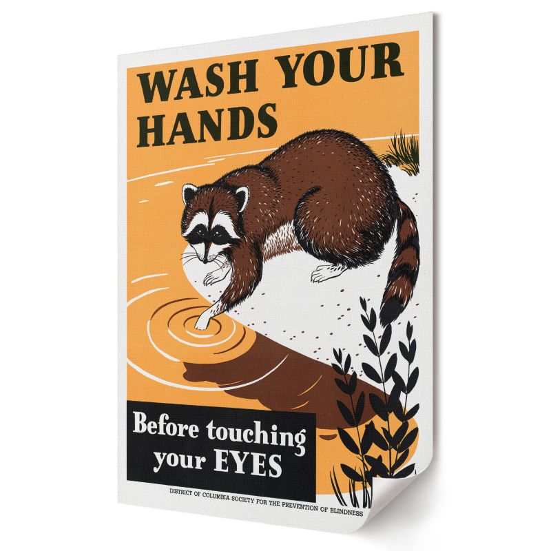 Plakat na ścianę Wallfluent Format A4 Myj ręce Organizacja District of Columbia Society for the Prevention of Blindness 1 szt.