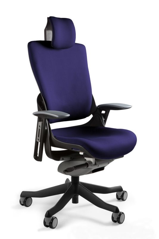 Fotel Unique ergonomiczny WAU 2 czarny/navyblue tkanina 1szt