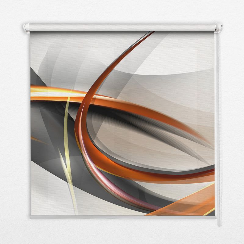 Roleta Okienna Tulup 100x100 cm Wzór Pomarańczowych Kresek Montaż do ściany/sufitu 1 szt.