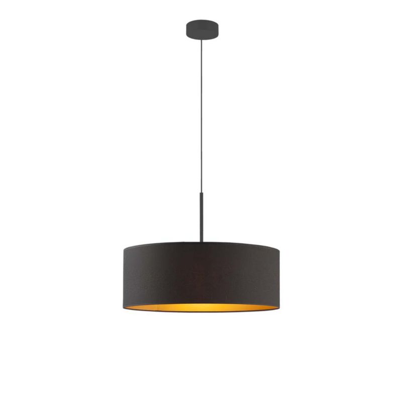 Lampa wisząca zwis Volta Light Factory żyrandol sufitowa z abażurem diament Czarny ze złotem JAZZ 50cm 1szt.
