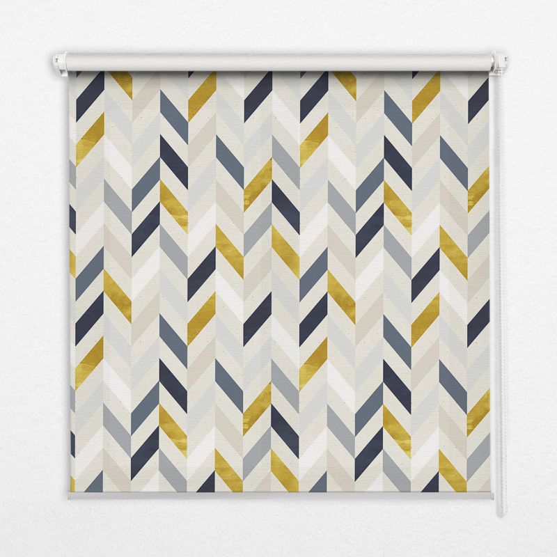Roleta Wewnętrzna Tulup 130x140 cm Kolorowa Jodełka Montaż do ściany/sufitu 1 szt.