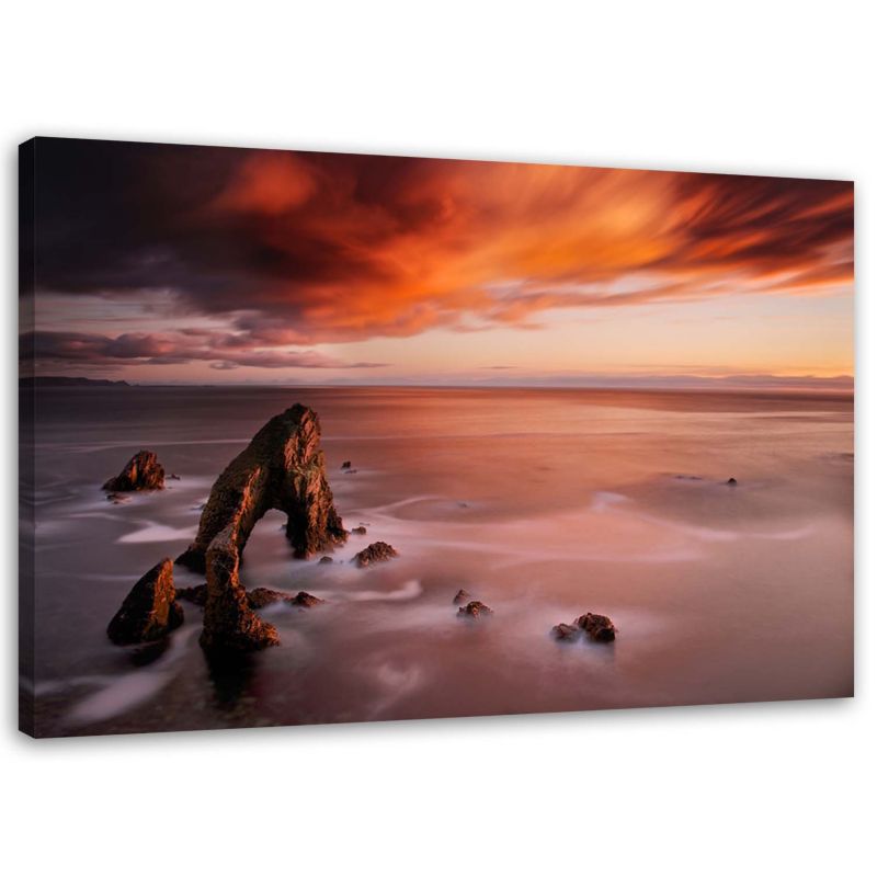 Obraz na płótnie Feeby Pomarańczowe niebo nad morzem 100x70cm 1szt