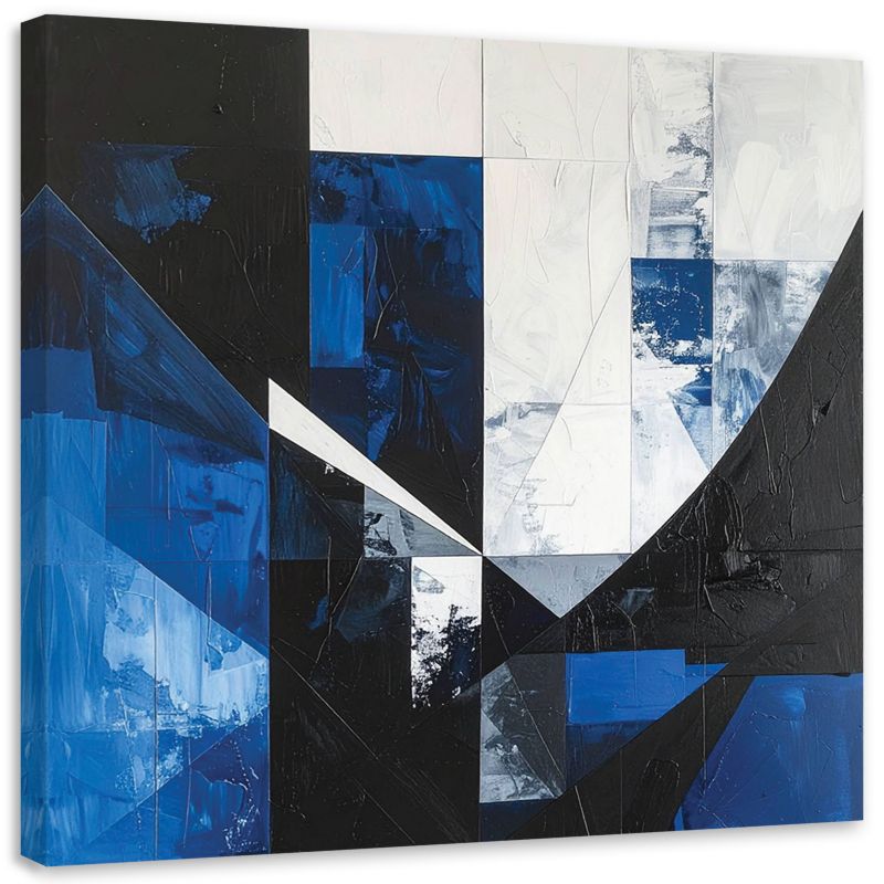 Obraz do salonu sypialni biura Feeby Abstrakcja kształty geometryczne niebieski 50x50cm 1szt
