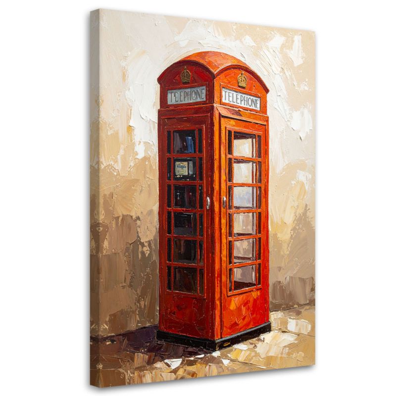 Obraz do salonu biura Feeby Londyn Budka telefoniczna w beżu 60x90cm 1szt