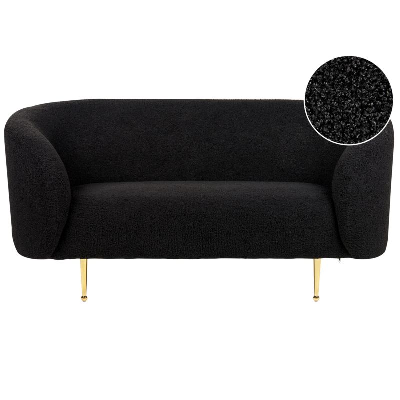 Sofa dla 2 osób Loen Boucle Czarny 1 szt.