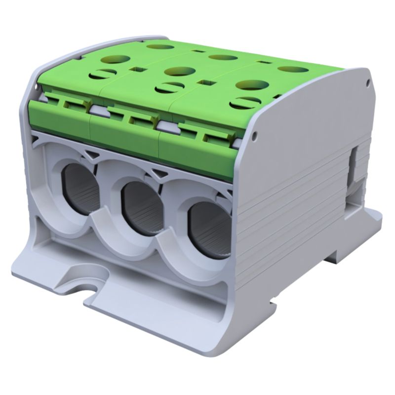 Złączka szynowa Simet STB 95-3 zielona (Al/Cu, 6x16-95 / 6x10-70 mm 3x1,5-10 / 3x1,5-6 mm) 1szt.
