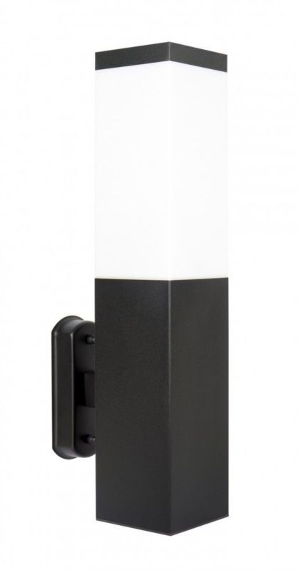 Kinkiet ścienny zewnętrzny SU-MA Inox czarny 1 x E27 x 40W IP44 wym: 34 x 8 x 12,5 cm - 1 szt.